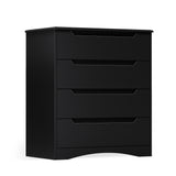 Dresser for Bedroom, Asofer 4 Drawer Dresser with Cutout Handle, Sturdy Wood Storage Cabinet, Black