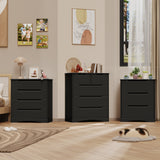 Asofer 5 Drawers Dresser, Bedroom Chest of Drawers, Sturdy Wood Dresser Organizer Cabinet, Easy Assembly, Black