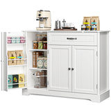 Asofer 55" Sideboard Buffet Cabinet with 4 Door 2 Drawer, Wood Storage Cabinet with Adjustable Shelves for Kitchen Dining Room, Retro