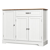 Asofer Modern Sideboard & Snack Pantry Cabinet Set, Wooden Buffet Storage with Drawer and Shelves for Kitchen Dining Room