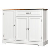 Asofer 42" Kitchen Pantry Cabinet with 3 Doors and 1 Drawer, Sideboard Buffet with 6 Shelves, Coffee Bar, Retro