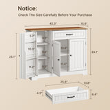 Asofer 42" Kitchen Pantry Cabinet with 3 Doors and 1 Drawer, Sideboard Buffet with 6 Shelves, Coffee Bar, Retro