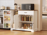 Asofer 42" Kitchen Pantry Cabinet with 3 Doors and 1 Drawer, Sideboard Buffet with 6 Shelves, Coffee Bar, Retro