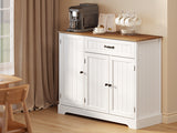 Asofer 42" Kitchen Pantry Cabinet with 3 Doors and 1 Drawer, Sideboard Buffet with 6 Shelves, Coffee Bar, Retro