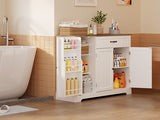 Asofer 42" Kitchen Pantry Cabinet with 3 Doors and 1 Drawer, Sideboard Buffet with 6 Shelves, Coffee Bar, Retro