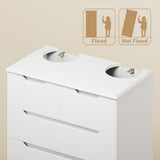 6-Drawer Dresser for Bedroom, Wood Drawer Chest Storage Cabinet for Living Room, Hallway, Entryway, Home Office - White