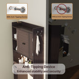 Over The Toilet Storage Cabinet with 2 Doors, 66''H Over Toilet Bathroom Organizer, Over Toilet Storage Cabinet with Adjustable Shelf, for Bathroom, Laundry - Dark Brown