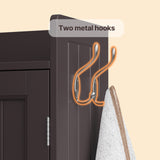 Over The Toilet Storage Cabinet with 2 Doors, 66''H Over Toilet Bathroom Organizer, Over Toilet Storage Cabinet with Adjustable Shelf, for Bathroom, Laundry - Dark Brown