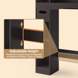 Over The Toilet Storage Cabinet with 2 Doors, 66''H Over Toilet Bathroom Organizer, Over Toilet Storage Cabinet with Adjustable Shelf, for Bathroom, Laundry - Dark Brown