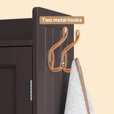 Over The Toilet Storage Cabinet with 2 Doors, 66''H Over Toilet Bathroom Organizer, Over Toilet Storage Cabinet with Adjustable Shelf, for Bathroom, Laundry - Dark Brown