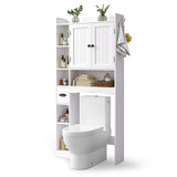 Asofer 66 Over The Toilet Storage Cabinet with Adjustable Shelf & Door - Ideal for Bathroom & Laundry Room white