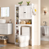 Asofer 66 Over The Toilet Storage Cabinet with Adjustable Shelf & Door - Ideal for Bathroom & Laundry Room white