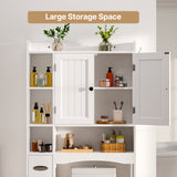 Asofer 66 Over The Toilet Storage Cabinet with Adjustable Shelf & Door - Ideal for Bathroom & Laundry Room white