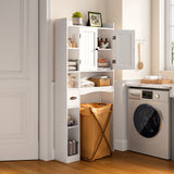 Asofer 66 Over The Toilet Storage Cabinet with Adjustable Shelf & Door - Ideal for Bathroom & Laundry Room white