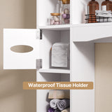 Asofer 66 Over The Toilet Storage Cabinet with Adjustable Shelf & Door - Ideal for Bathroom & Laundry Room white