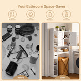 Asofer 66 Over The Toilet Storage Cabinet with Adjustable Shelf & Door - Ideal for Bathroom & Laundry Room white