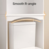 Over The Toilet Storage Cabinet, Asofer Bathroom Space Saver Organizer above Toilet with 3 Large Adjustable Shelf, Cream White