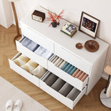 Asofer White King Bedroom Set: Bed Frame, 2 Nightstands & 2 Dressers, Modern Storage Bundle