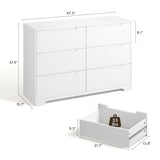 Asofer 6-Piece White Bedroom Set: King Bed Frame, LED Vanity, 2 Drawer Dressers and 2 Charging Nightstands