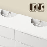 Asofer White King Bedroom Set: Bed Frame, 2 Nightstands & 2 Dressers, Modern Storage Bundle
