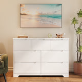 Asofer Bedroom furniture Sets, Includes 6 Drawer Dresser & 6 Drawer Dresser with Concealed Handle for Master Bedroom, White