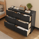 Asofer Bedroom furniture Sets, Includes 6 Drawer Dresser & 6 Drawer Dresser with Concealed Handle for Master Bedroom, Black