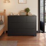 Asofer 7-Drawer Dresser, Chest of Drawers for Bedroom, Living Room, Large Storage, Black