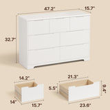 Asofer Bedroom furniture Sets, Includes 6 Drawer Dresser & 6 Drawer Dresser with Concealed Handle for Master Bedroom, White