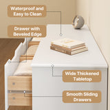 Asofer Bedroom furniture Sets, Includes 6 Drawer Dresser & 6 Drawer Dresser with Concealed Handle for Master Bedroom, White