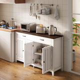 Asofer 55" Sideboard Buffet, 4-Door 2-Drawer with Adjustable Shelves, Retro