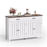 Asofer 55" Sideboard Buffet, 4-Door 2-Drawer with Adjustable Shelves, Retro