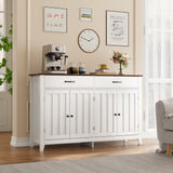 Asofer 55" Sideboard Buffet, 4-Door 2-Drawer with Adjustable Shelves, Retro