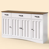 55.1"Kitchen Buffet Sideboard with 4 Door 3 Drawer, Coffee Bar Storage with Adjustable Shelves for Dining Room, Retro