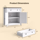 33.3"H Sideboard Buffet Cabinet, Coffee Bar Console Cabinet with Adjustable Shelf, 2 Doors, 1 Drawer, Gray/White