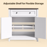 33.3"H Sideboard Buffet Cabinet, Coffee Bar Console Cabinet with Adjustable Shelf, 2 Doors, 1 Drawer, Gray/White