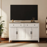 55" Kitchen Buffet Sideboard Cabinet, 2 Drawer and 4 Door Farmhouse Coffee Bar Storage Cabinet with Adjustable Shelf - Gray Desktop