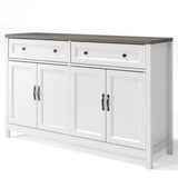 Asofer Farmhouse Kitchen Buffet Sideboard with Coffee Bar, Ample Storage, Drawers & Doors - Gray