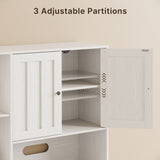 Aiho Double Door Cabinet and Three Drawers, White