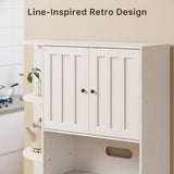 Aiho Double Door Cabinet and Three Drawers, White