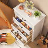 Asofer 4-Drawer Dresser, White Modern Chest of Drawers with Spacious Storage