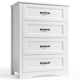 Bedroom Furniture Sets - Queen Size Bed Frame with Headboard, 2 Nightstands, 4-Drawer Dresser & 7-Drawer Dresser, White