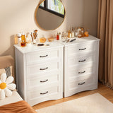 White Dresser with 4 Drawers, Vertical Storage Dresser for Bedroom, Hallway, Entryway, Closet Organizer, Nightstand Bedside Table Furniture