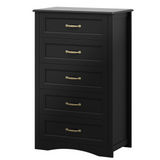 Asofer Bedroom Sets, Includes 5 Drawer Dresser & 7 Drawer Dresser with Metal Handle for Master Bedroom, Black