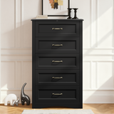 Asofer Bedroom Sets, Includes 5 Drawer Dresser & 7 Drawer Dresser with Metal Handle for Master Bedroom, Black