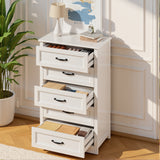 Asofer White King Bedroom Set: Bed Frame, 2 Nightstands & 2 Dressers, Modern Storage Bundle