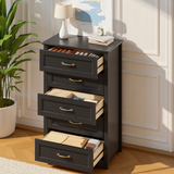 Asofer Bedroom Sets, Includes 5 Drawer Dresser & 7 Drawer Dresser with Metal Handle for Master Bedroom, Black