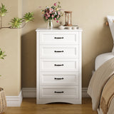 Asofer Tall 5 Drawer Dresser, Vertical Storage Dresser Cabinet for Bedroom & College Dorm,White