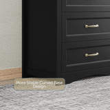 Asofer Bedroom Sets, Includes 5 Drawer Dresser & 7 Drawer Dresser with Metal Handle for Master Bedroom, Black