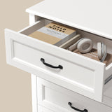 5 Drawer White Dresser, Tall Dresser for Bedroom, Modern Storage Cabinet Wood Chest of Drawers for Living Room