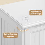 Wooden Bathroom Floor Cabinet with 4 Drawers & 1 Cupboard, for Living Room Entryway - White